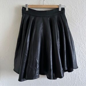 Eleven Paris Pleated Skirt Black Faux Leather Size 38